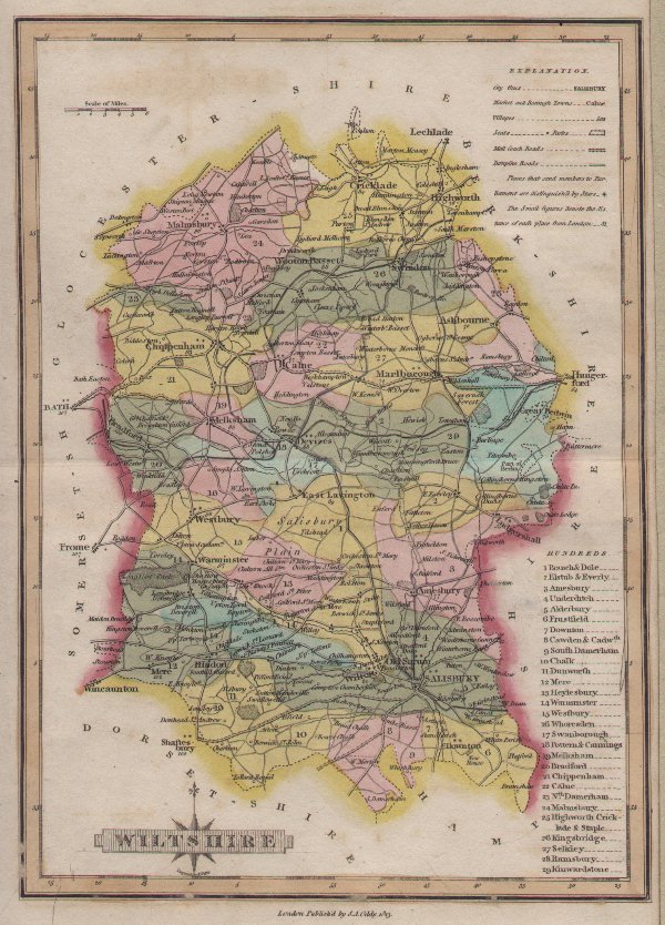 Map of Wiltshire - Wallis